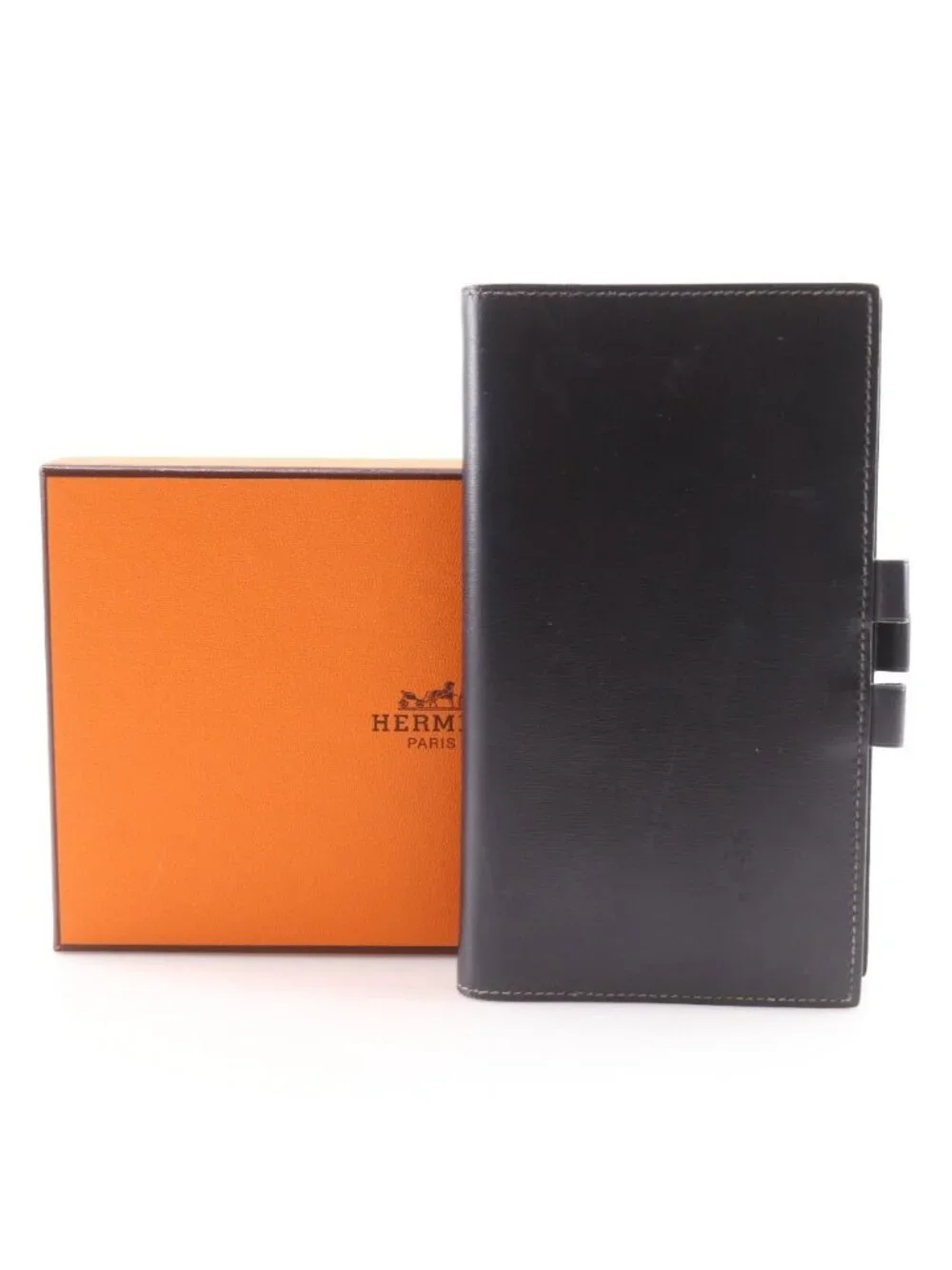 Hermes Agenda Vision Box Calf Black a Notebook Cover